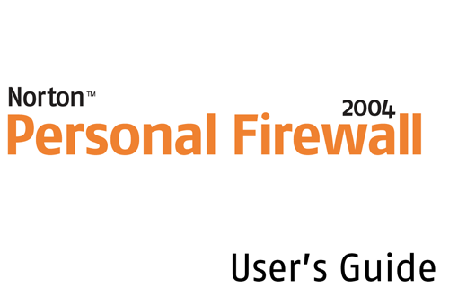 Norton Personal Firewall 2004 user manual